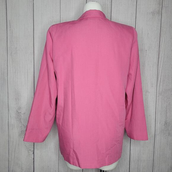 Vintage 80s 90s Pendleton Pink Lightweight Collared Blazer Jacket Womens Size L - Picture 11 of 11